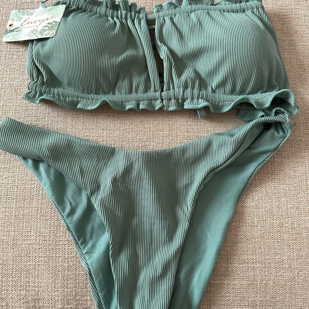 Ribbed Bandeau Bikini